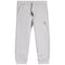 Light gray jogger sweatpants with an elastic waistband, drawstring, side pockets, and a zippered pocket on the left thigh, shown against a plain white background.