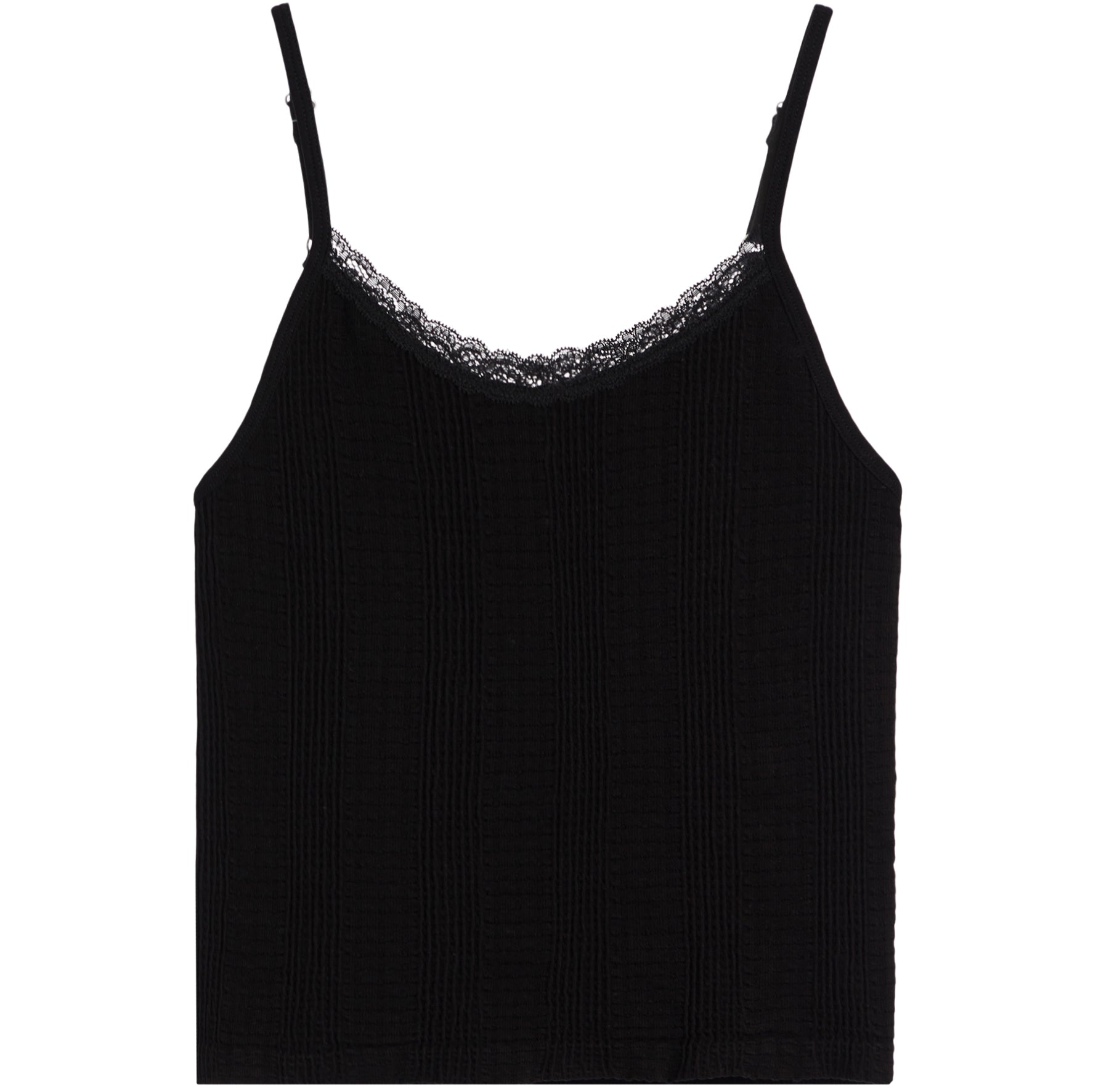 Textured Lace Trim Cami - Denny's
