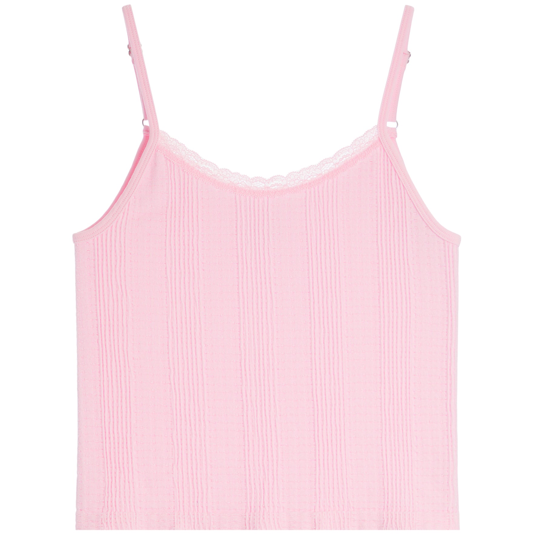 Textured Lace Trim Cami - Denny's