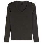 Long Sleeve Ribbed Scoop Neck - Denny's