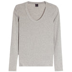 Long Sleeve Ribbed Scoop Neck - Denny's