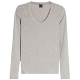 Long Sleeve Ribbed Scoop Neck - Denny's