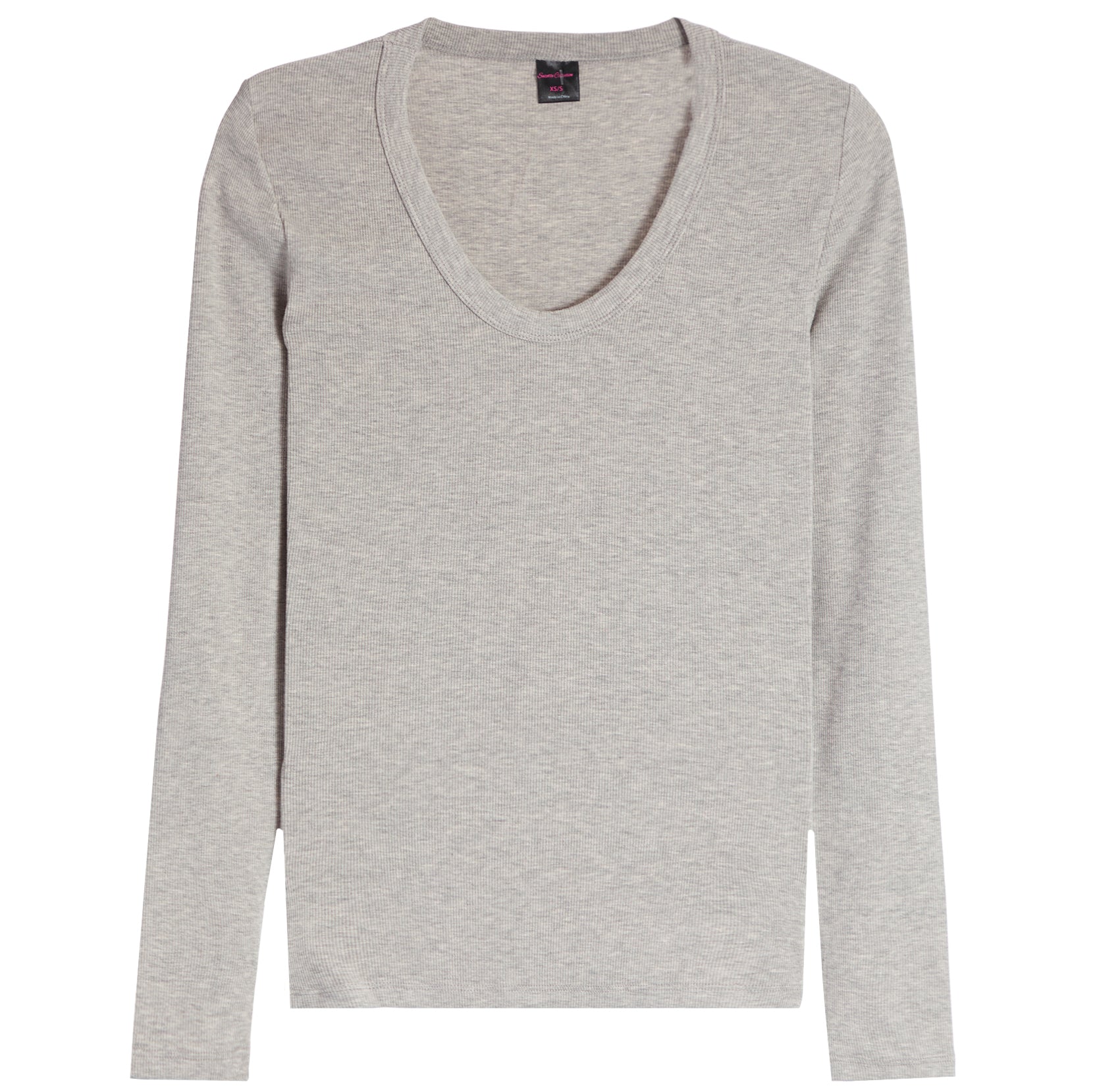 Long Sleeve Ribbed Scoop Neck - Denny's