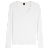 Long Sleeve Ribbed Scoop Neck - Denny's