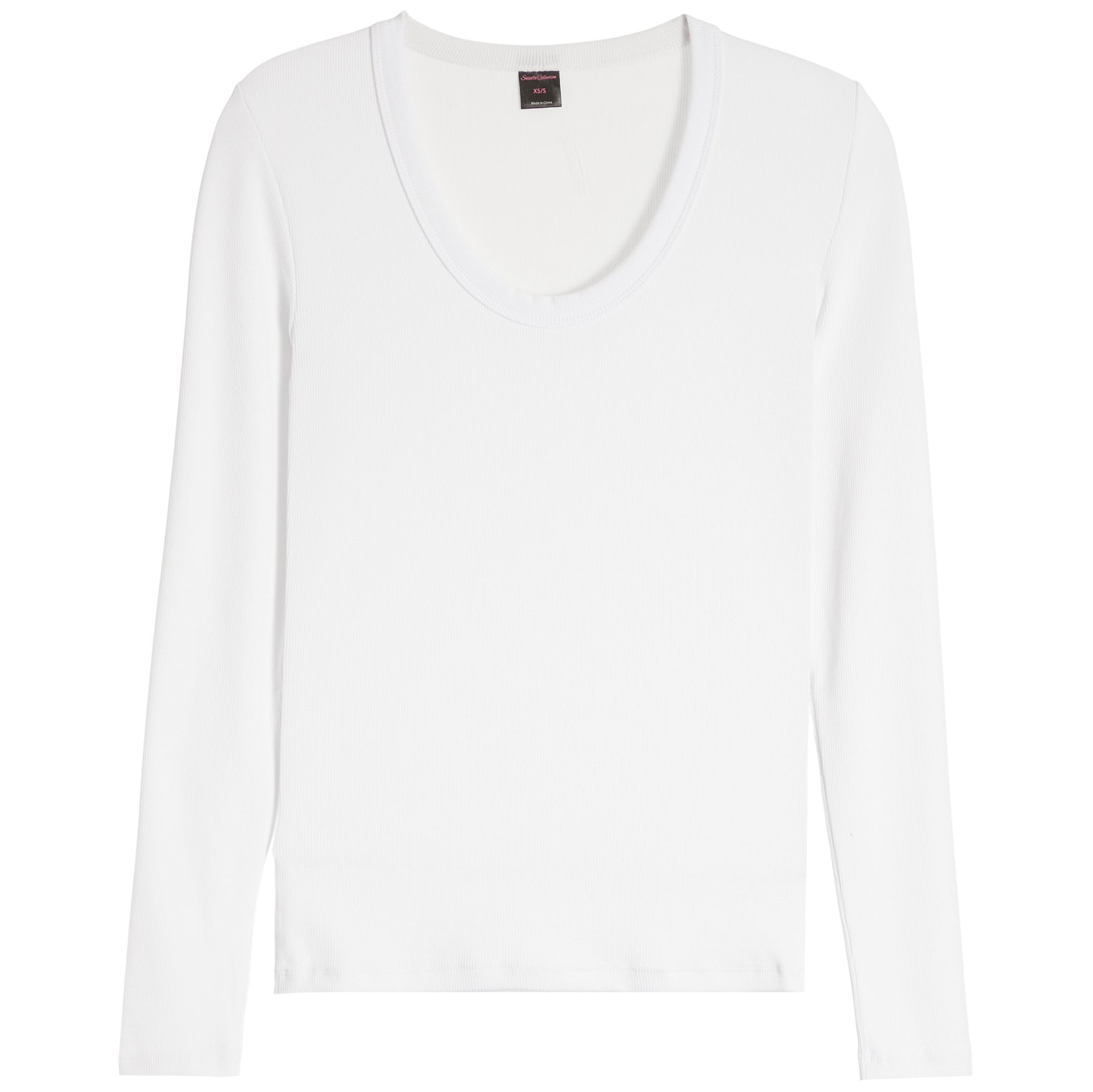 Long Sleeve Ribbed Scoop Neck - Denny's