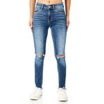 Mid Rise Ankle Skinny Fray Hem Jean - Denny's