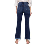 HIgh Rise Distressed Kick Flare Jean - Denny's