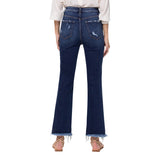 HIgh Rise Distressed Kick Flare Jean - Denny's