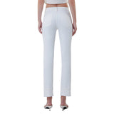 Mid Rise Crop SLim Straight Leg