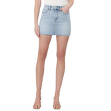 Mid Rise Denim Mini Skirt w/ Stones