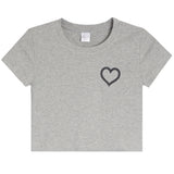 Black Heart Short Sleeve Rib Tee