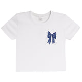 Blue Bandana Bow Rib Tee