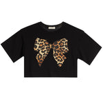 Leopard Bow Short Sleeve Tee - Denny's
