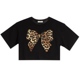 Leopard Bow Short Sleeve Tee - Denny's