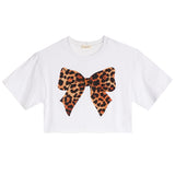 Leopard Bow Short Sleeve Tee - Denny's