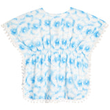 Tie Dye Wendy Coverup With Pom Poms