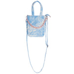 Cloud Denim Top Handle Bag with Smiley Chain - Denny's