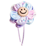 Glitter Smile Tie Dye Flower Thin Headband - Denny's
