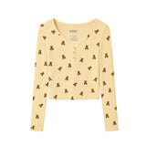 Tess Teddy Bear Long Sleeve Henley