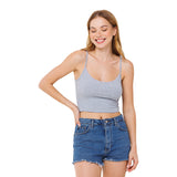 Lace Trim Ribbed Cami - Denny's