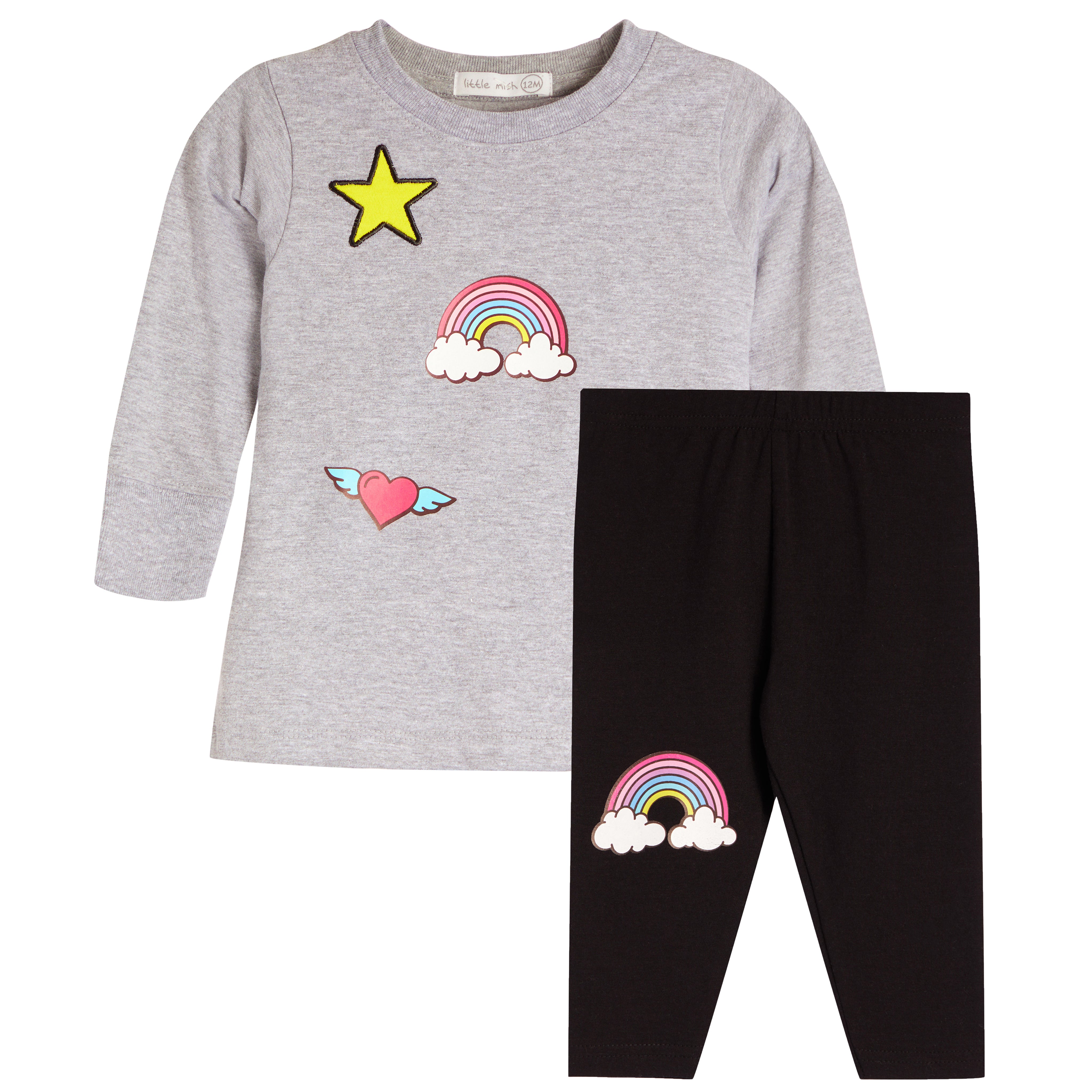 2pc Rainbow Patch Legging Set - Denny's