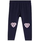 2pc Sparkly Heart Football Legging Set