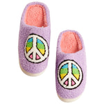 Peace Out Fuzzy Slippers - Denny's