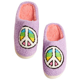Peace Out Fuzzy Slippers - Denny's