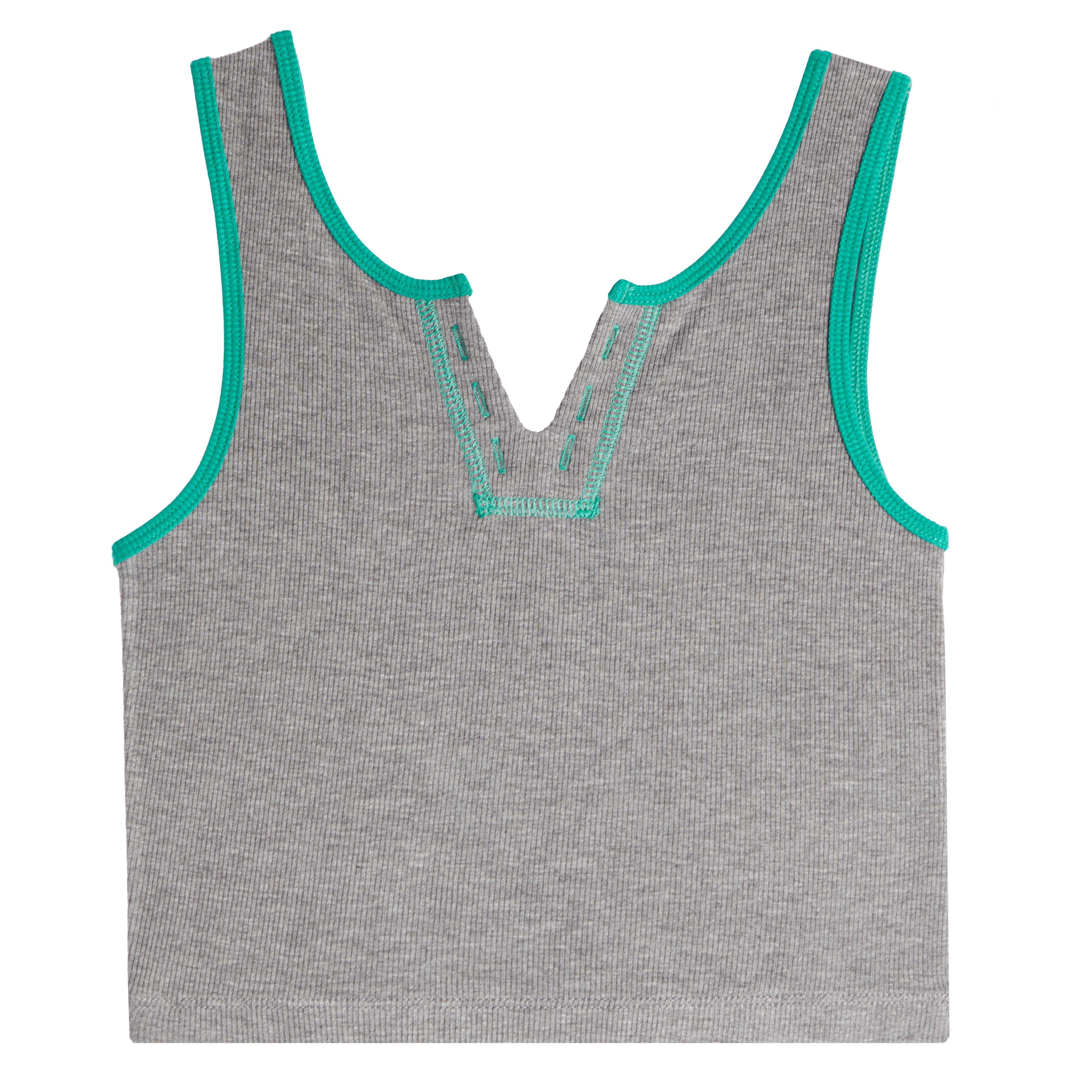 Contrast Stitching Henley Tank - Denny's