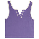 Contrast Stitching Henley Tank - Denny's