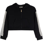 Tommy Stripe Lace Trim Zip Hoodie - Denny's