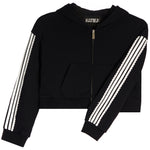 Tommy Stripe Lace Trim Zip Hoodie - Denny's