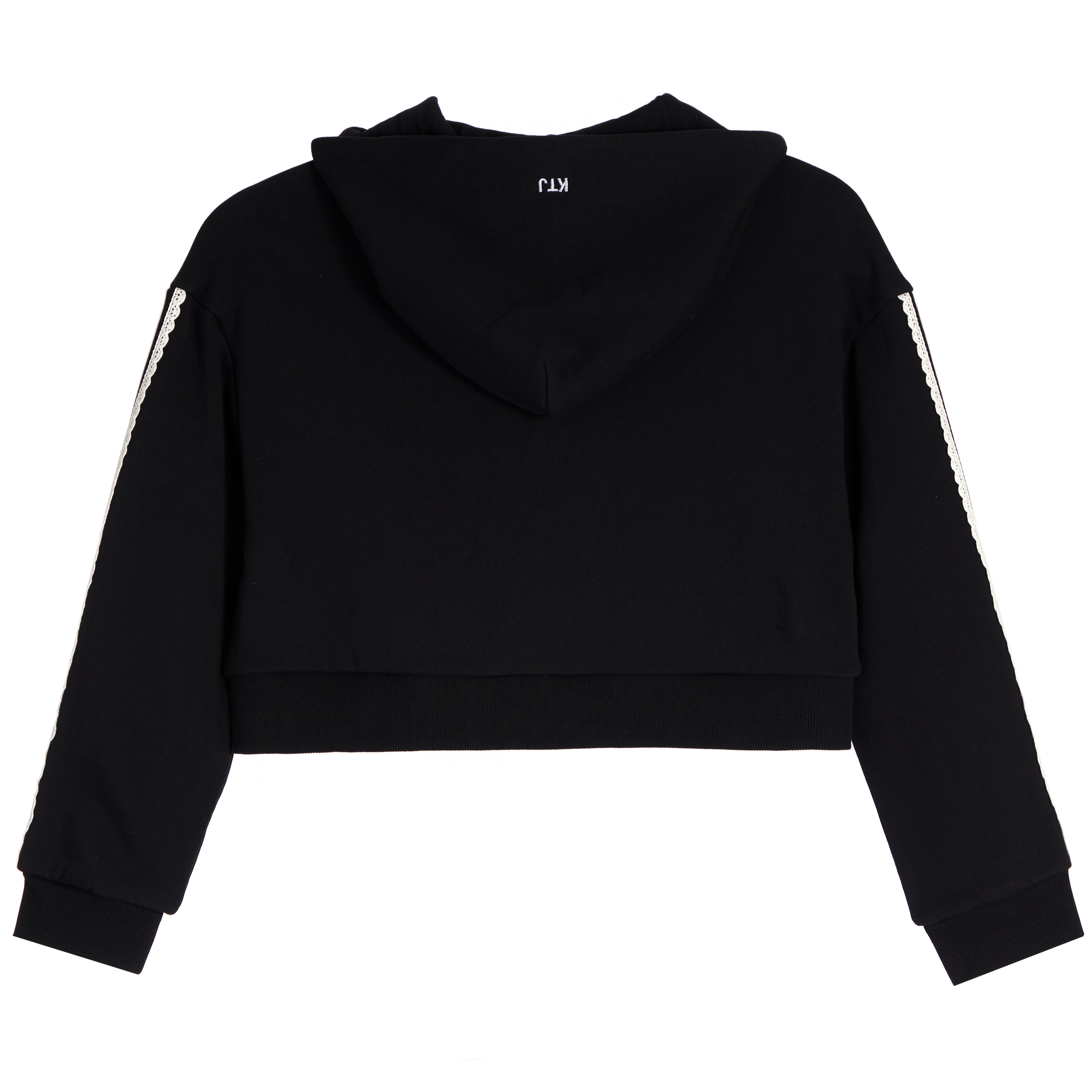 Tommy Stripe Lace Trim Zip Hoodie - Denny's