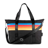 Puffer Tote Bag w/Retro Stripe