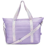 Rainbow Trim Puffer Tote Bag