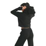 Waffle Knit Full Zip Hoodie - Denny's