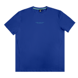 Blue pro series tech t-shirt with small "BL101 x Off Field Pro Series 1010" text on a transparent background