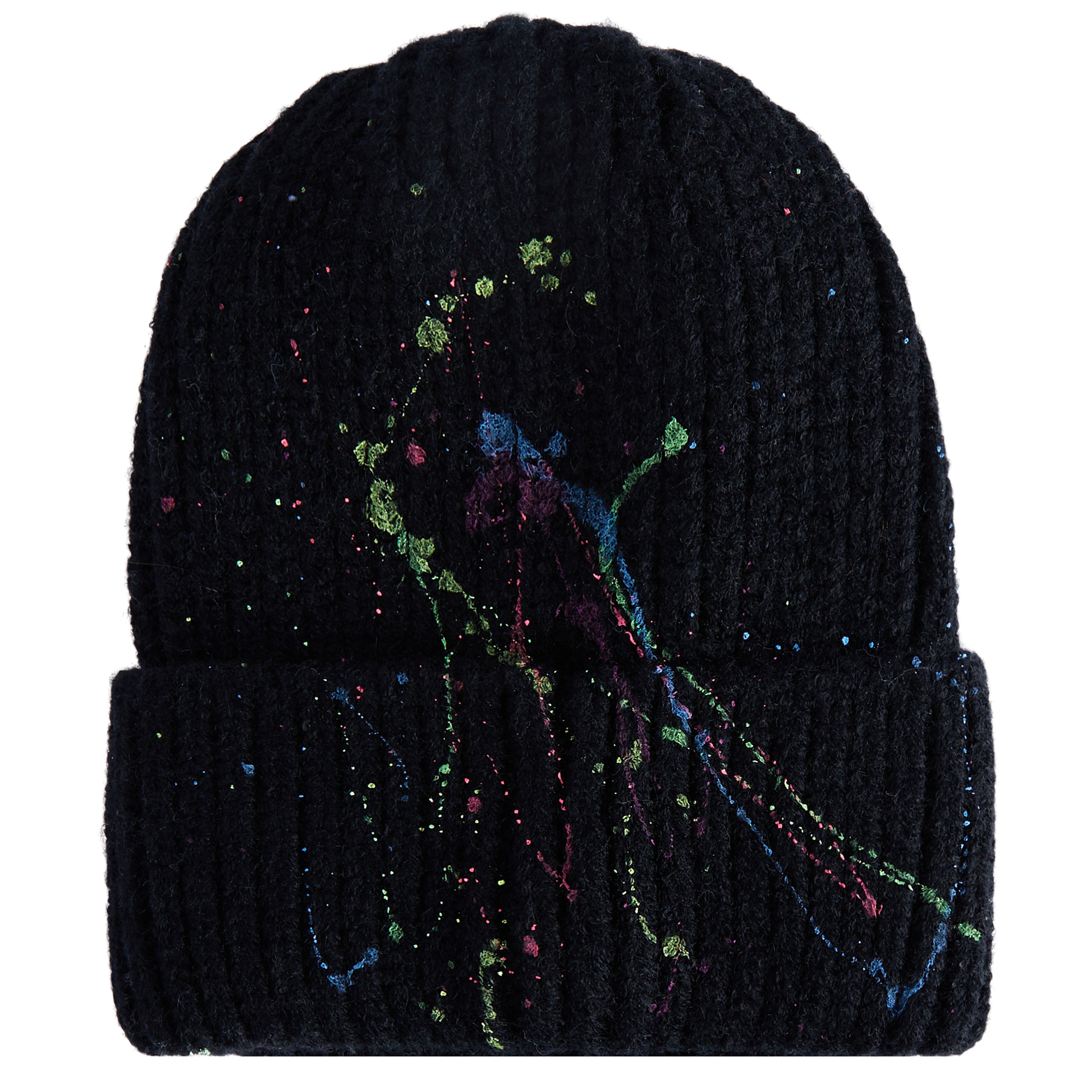 Thick Rib Beanie With Splatter - Denny's