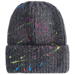 Thick Rib Beanie With Splatter - Denny's