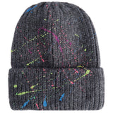 Thick Rib Beanie With Splatter - Denny's
