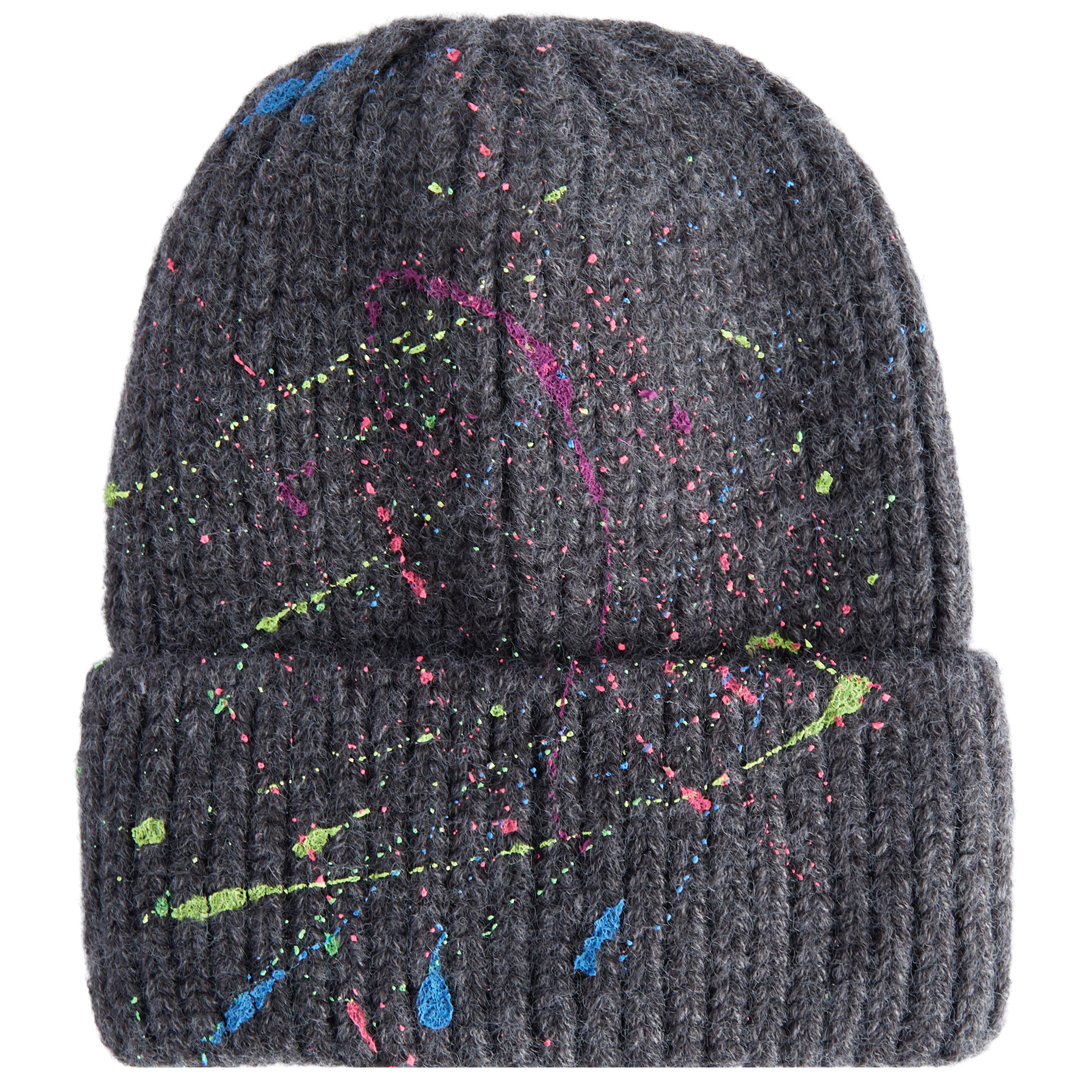 Thick Rib Beanie With Splatter - Denny's