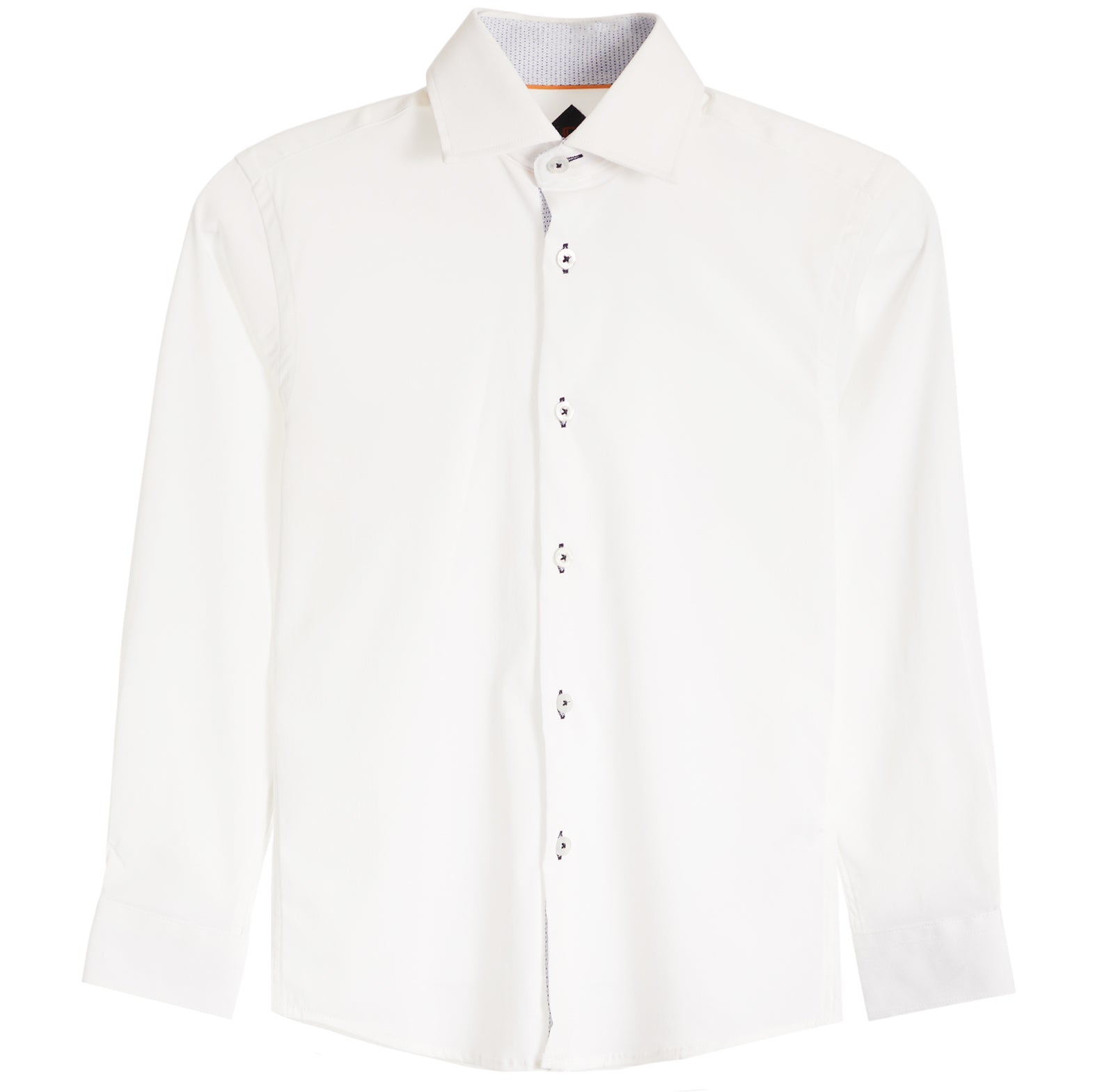 Contrast Trim Solid Performance Dress Shirt - Denny's
