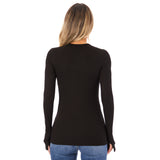 Long Sleeve Ribbed Top - Denny's