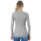 Long Sleeve Ribbed Top - Denny's