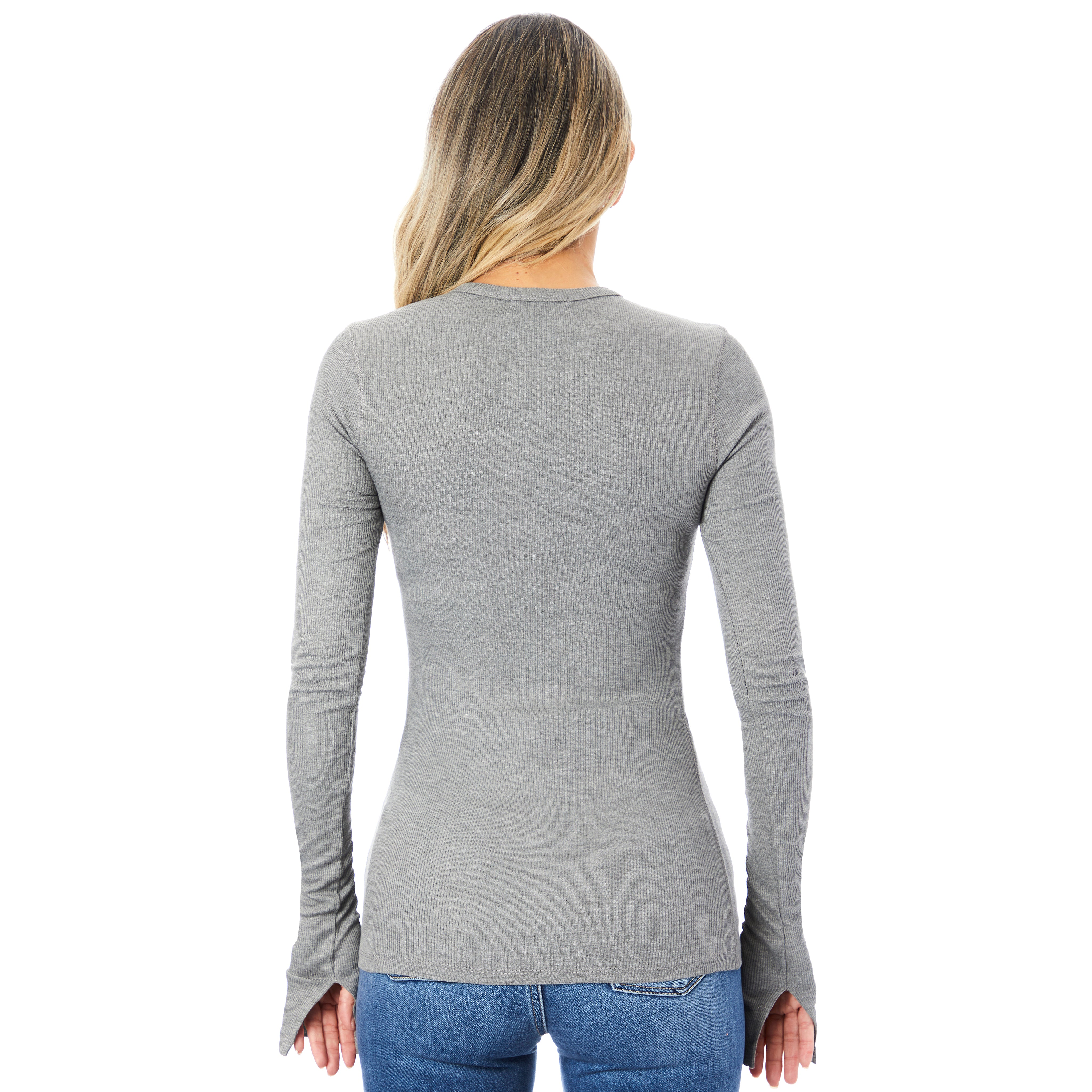 Long Sleeve Ribbed Top - Denny's