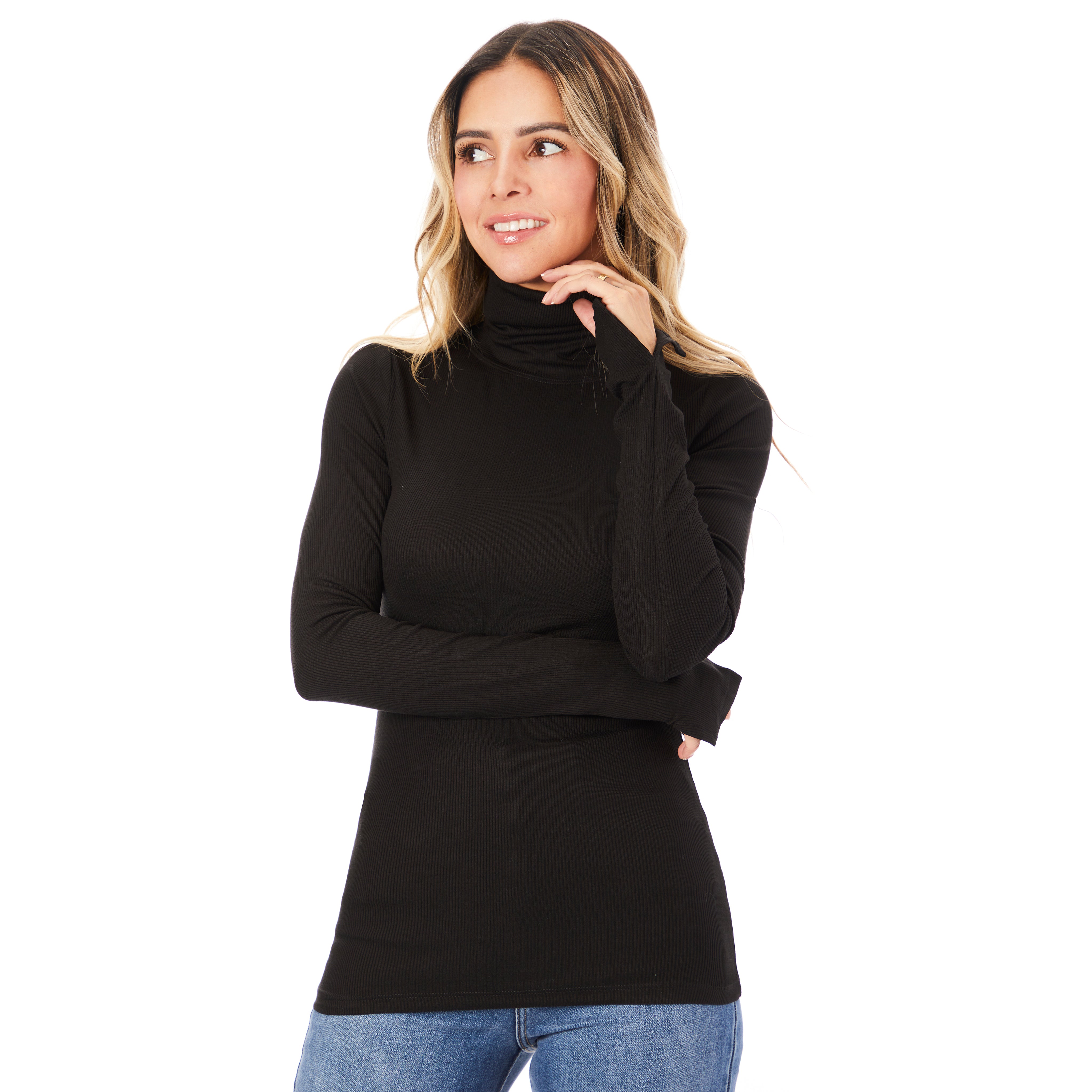 Long Sleeve Ribbed Turtleneck - Denny's