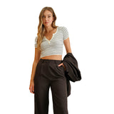 Stripe Crop Henley