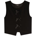 Bow Detail Split Hem Tank - Denny's