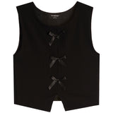 Bow Detail Split Hem Tank - Denny's