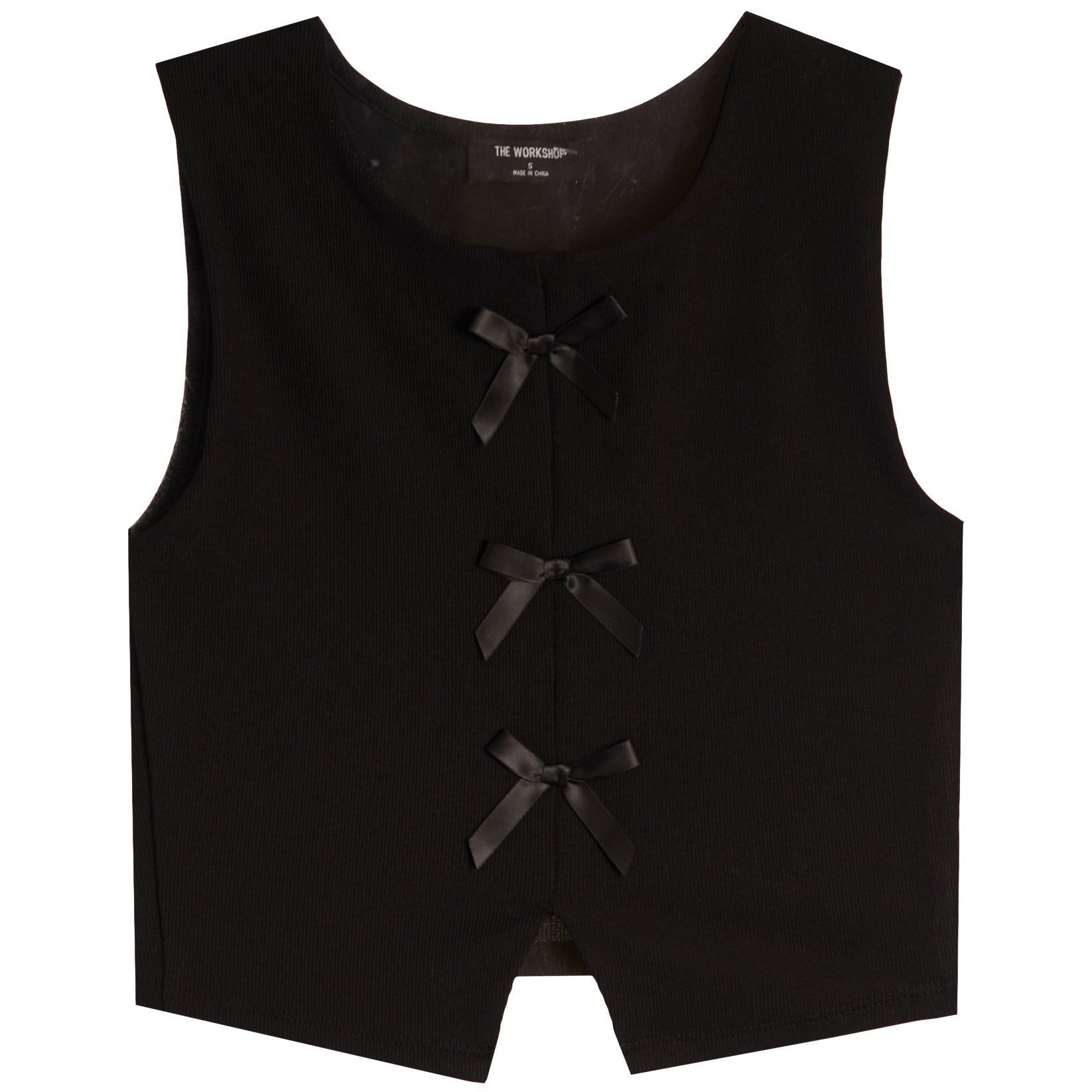 Bow Detail Split Hem Tank - Denny's